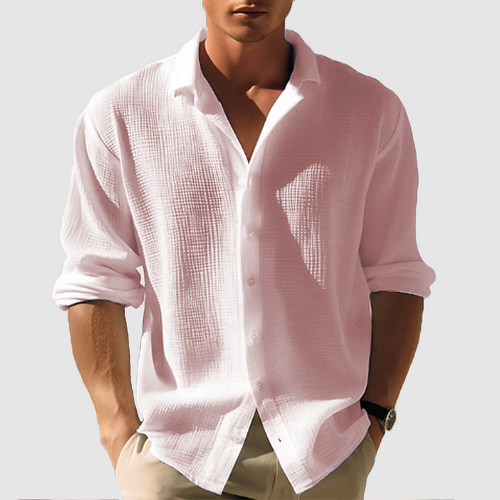 Men’s Lightweight Long Sleeve Casual Button Shirt