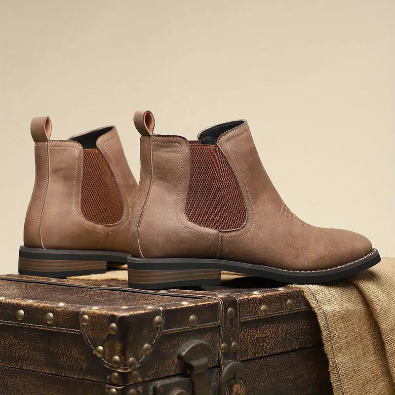 Men's Chelsea Boots with Elastic Side and Neat Finish