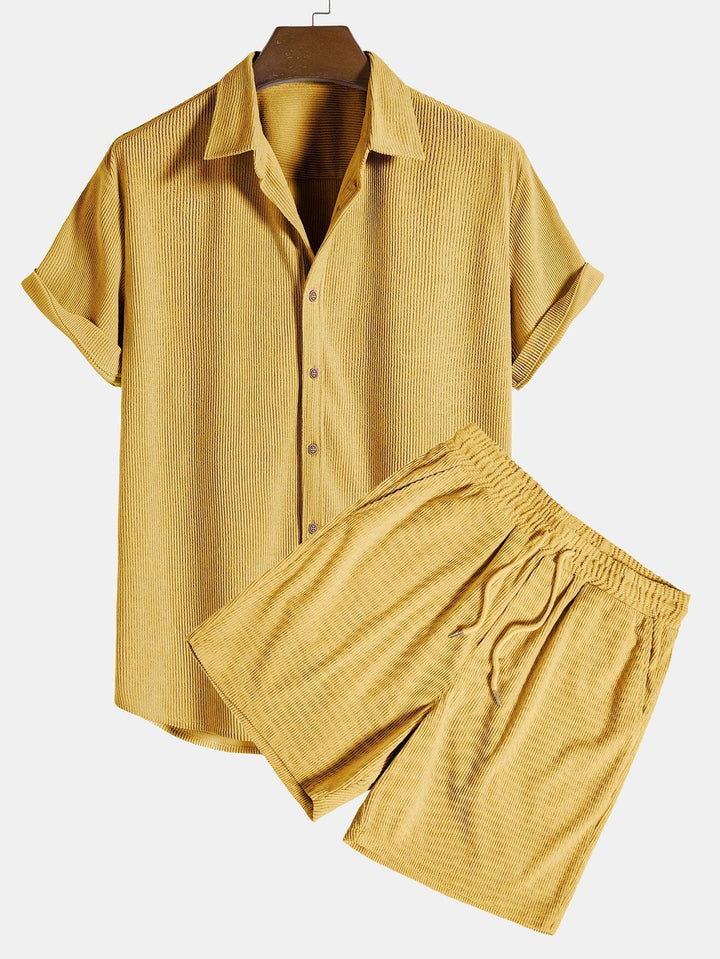 Men’s Two-Piece Summer Set – Breezy Rib Design & Relaxed Fit