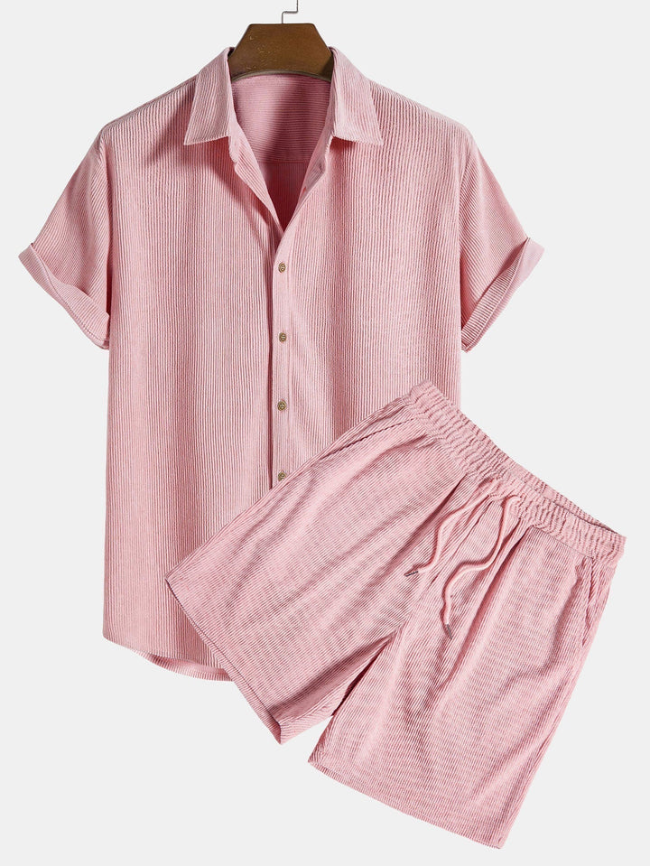 Men’s Two-Piece Summer Set – Breezy Rib Design & Relaxed Fit