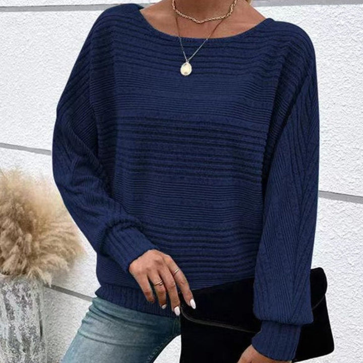 Yarisa | Striped Long Sleeve Shirt with Round Neck