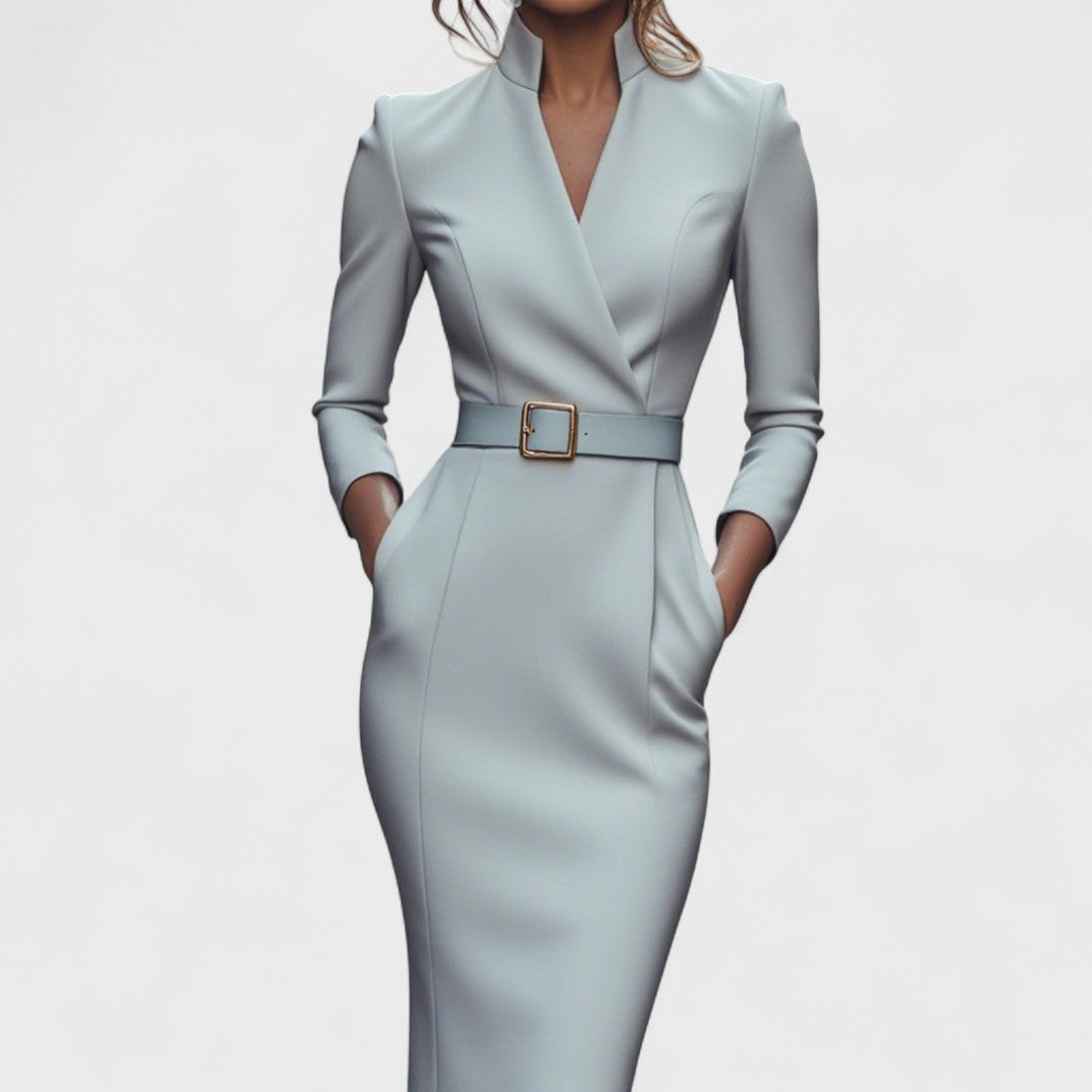 Women's dress | elegant midi wrap with belt
