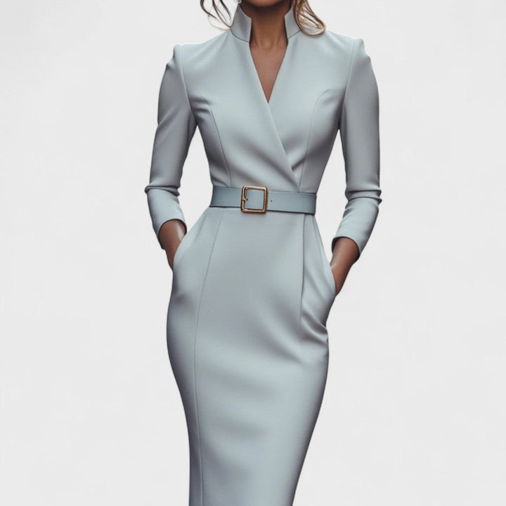 Women's dress | elegant midi wrap with belt