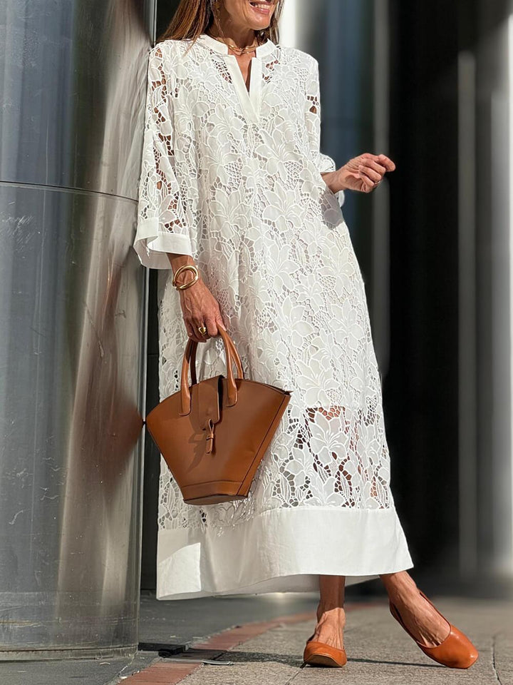 Willow | Flower V-Neck Midi Dress