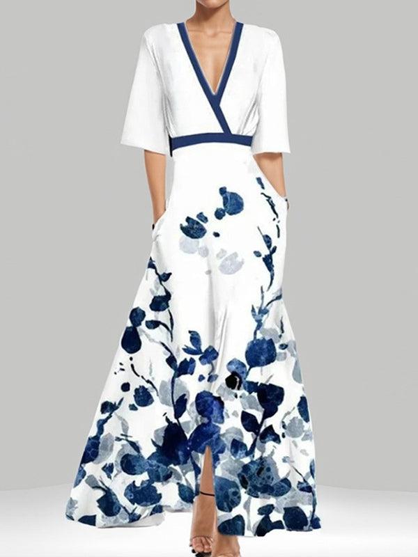 Lea | Seaside Glam Mid Sleeve Maxi Dress Ensemble
