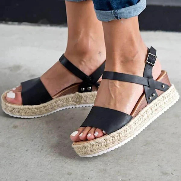 Women’s Platform Espadrille Sandals with Ankle Strap