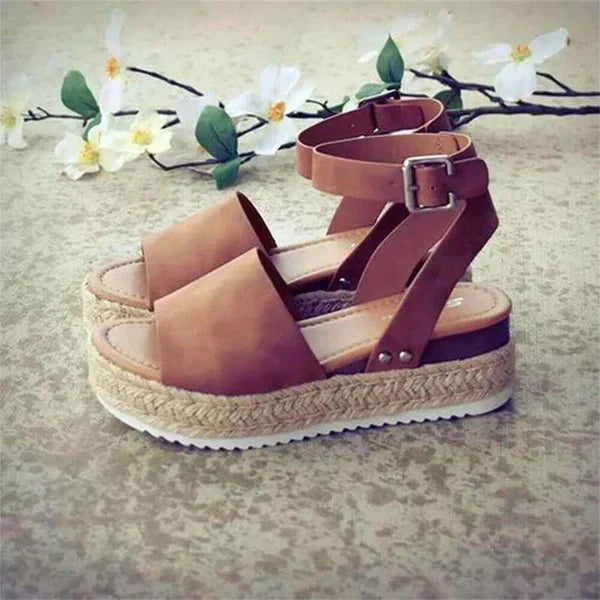 Women’s Platform Espadrille Sandals with Ankle Strap
