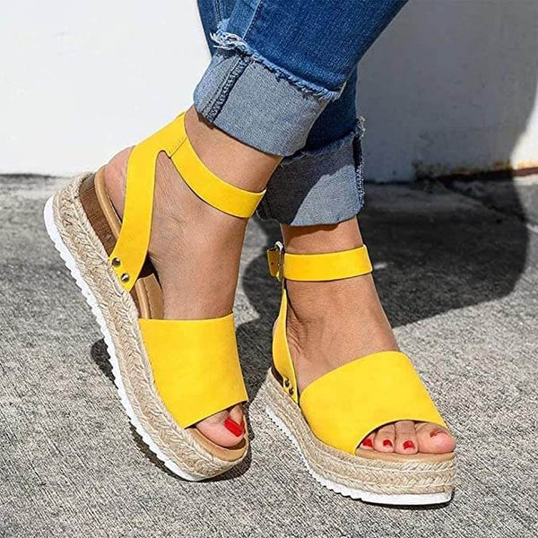 Women’s Platform Espadrille Sandals with Ankle Strap