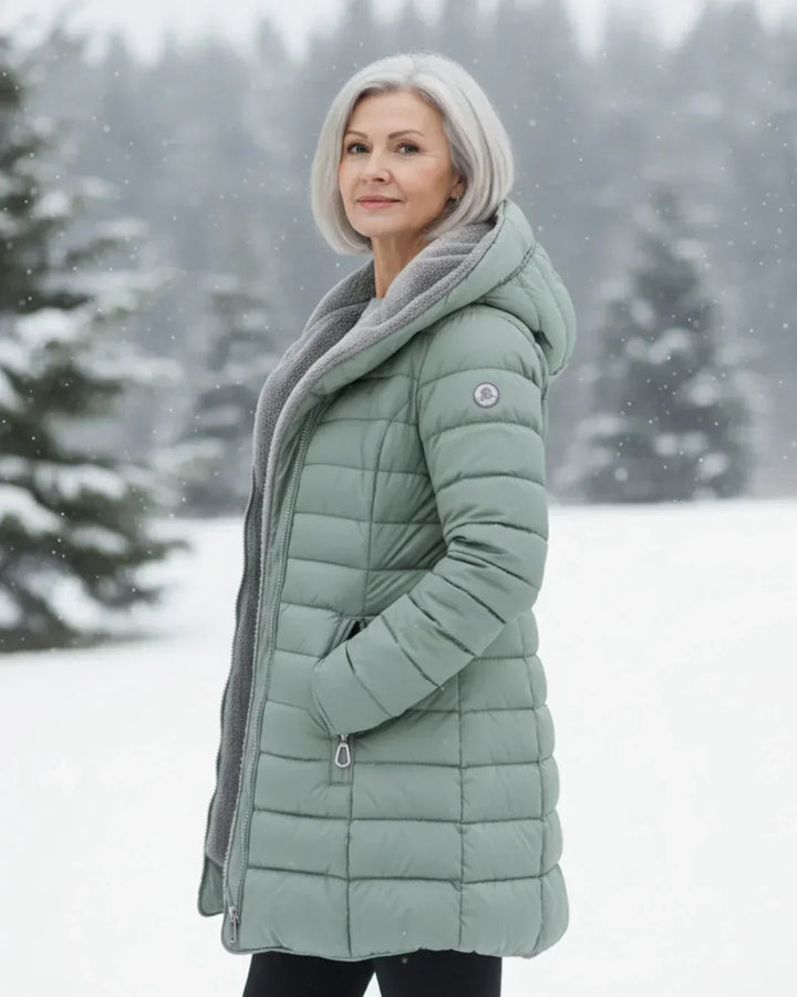 Women's Jacket | Quilted Long with Hood and Insulation
