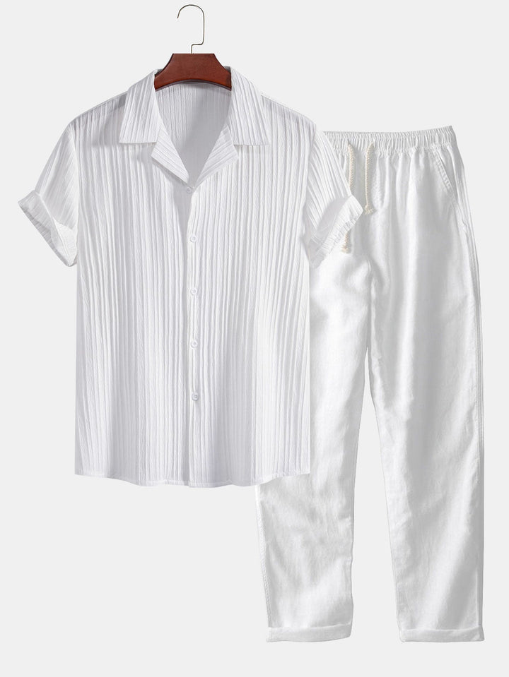 Men’s Summer Set – Short Shirt & Straight Pants