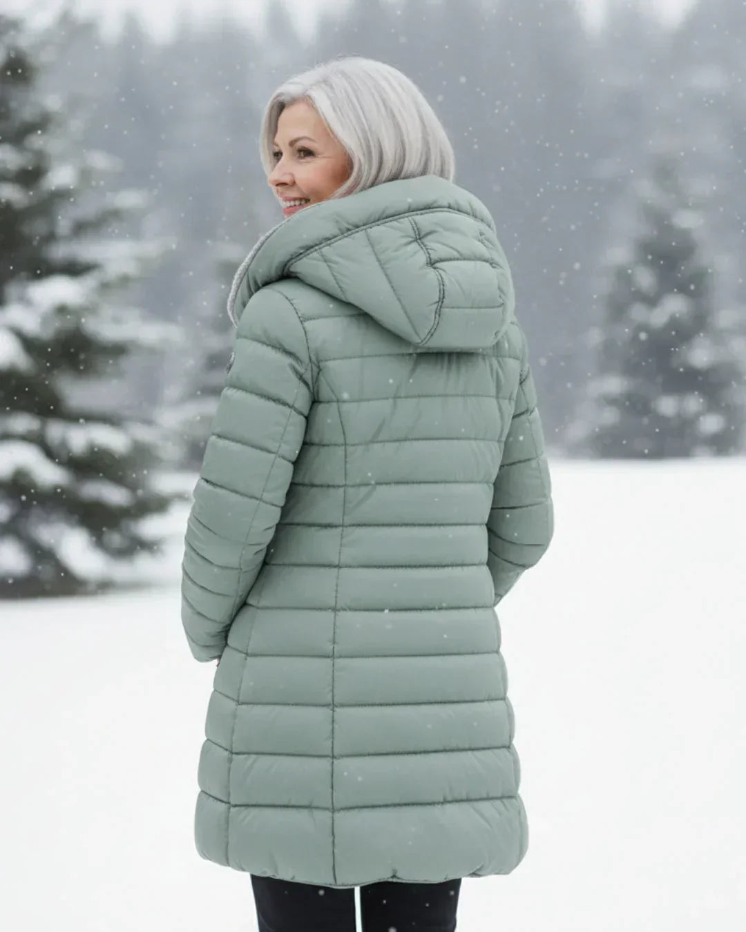 Women's Jacket | Quilted Long with Hood and Insulation