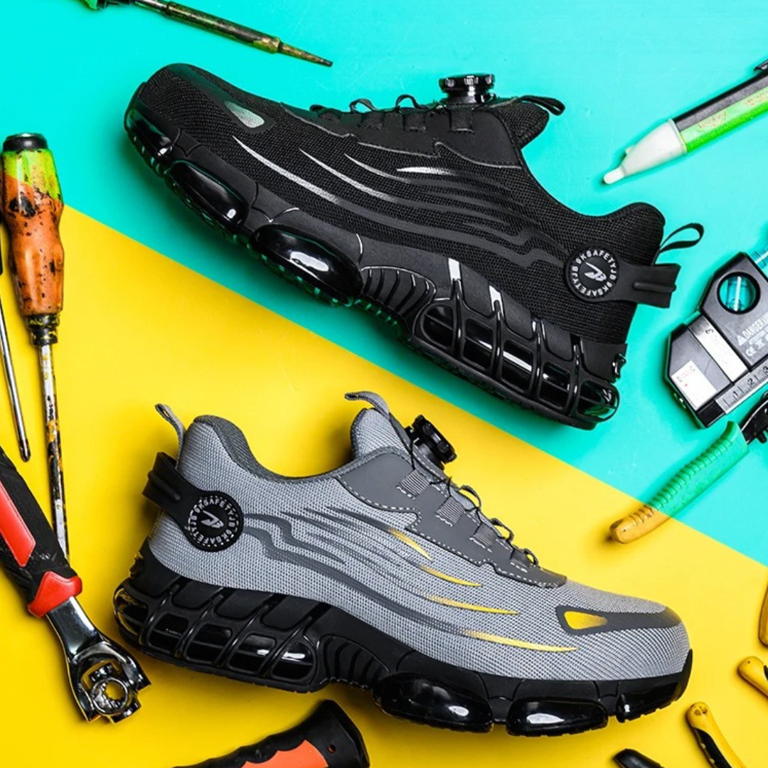 Safety Shoes with Thick Sole and Sporty Mesh Look