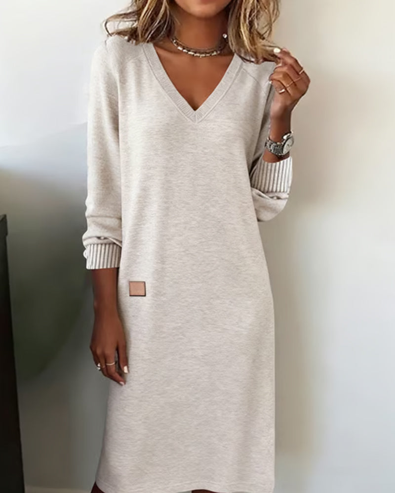 luna ribbed knit midi dress beige ribbed dress Luna Ribbed Knit Midi Dress VICI
