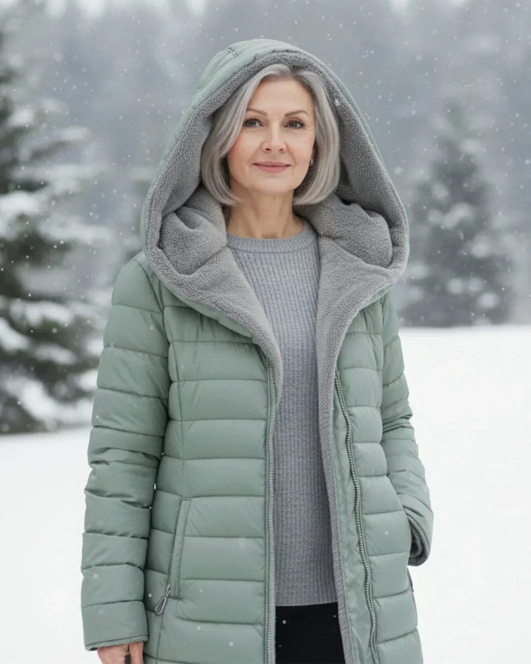 Women's Jacket | Quilted Long with Hood and Insulation
