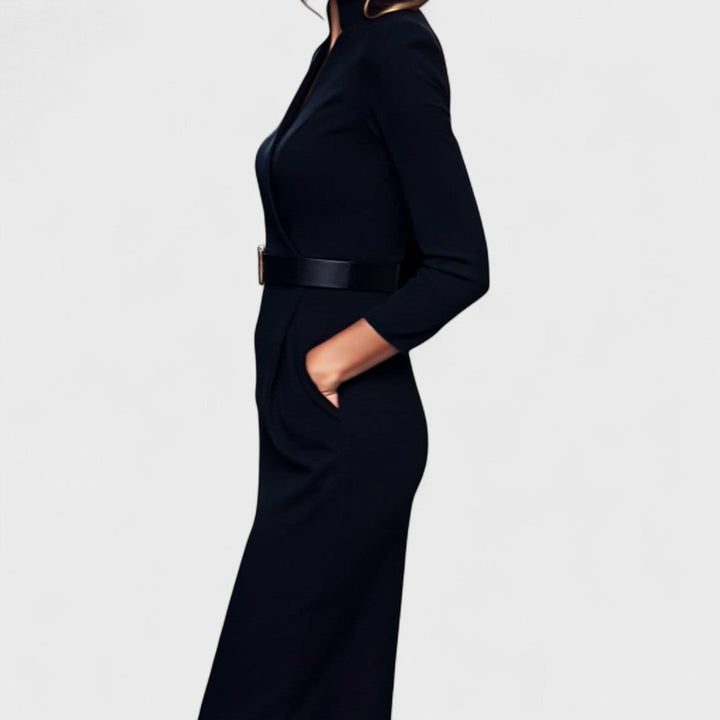 Women's dress | elegant midi wrap with belt