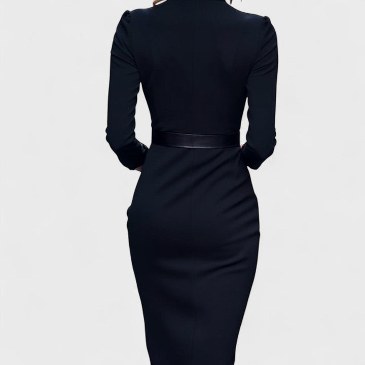 Women's dress | elegant midi wrap with belt