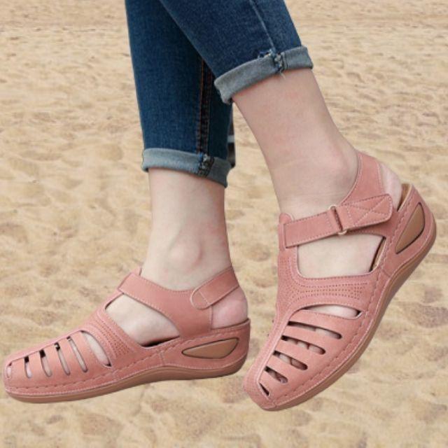 Women’s Comfort Sandals with Cut-Out Design and Adjustable Strap