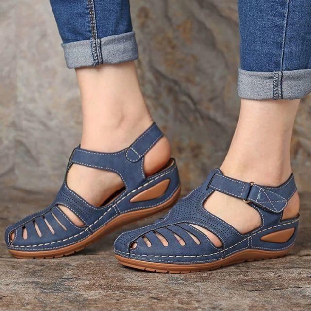 Women’s Comfort Sandals with Cut-Out Design and Adjustable Strap