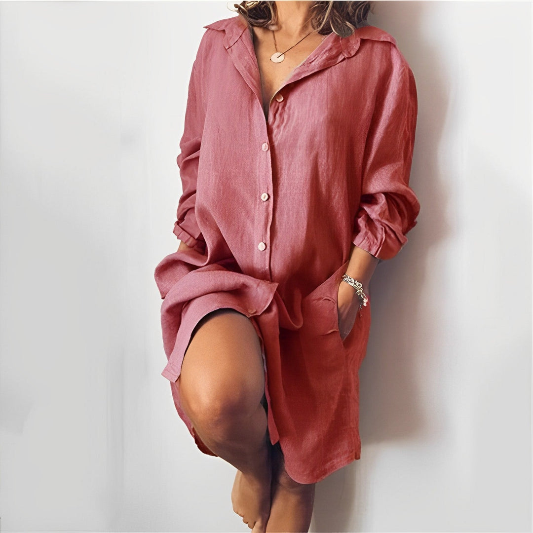 Women’s Casual Button-Up Shirt Dress