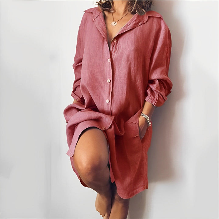 Women’s Casual Button-Up Shirt Dress