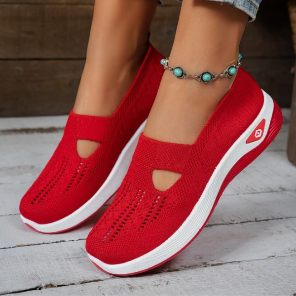 Women's Slip-On Sports Shoes | with Mesh and Thick Sole