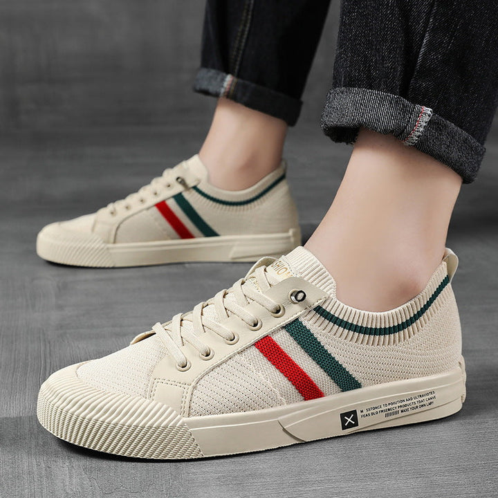 Sneakers with Laces and Knitted Sporty Look
