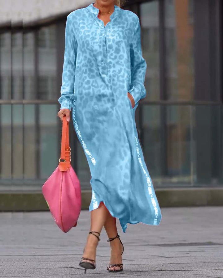 Keyla | Fashionable Dress with Leopard Print and Slit