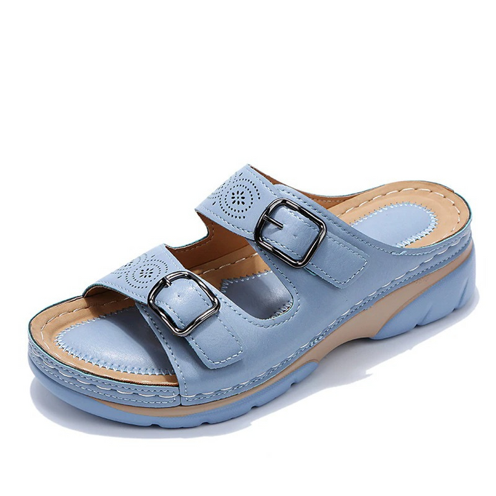 Women’s Comfortable Double Buckle Slide Sandals