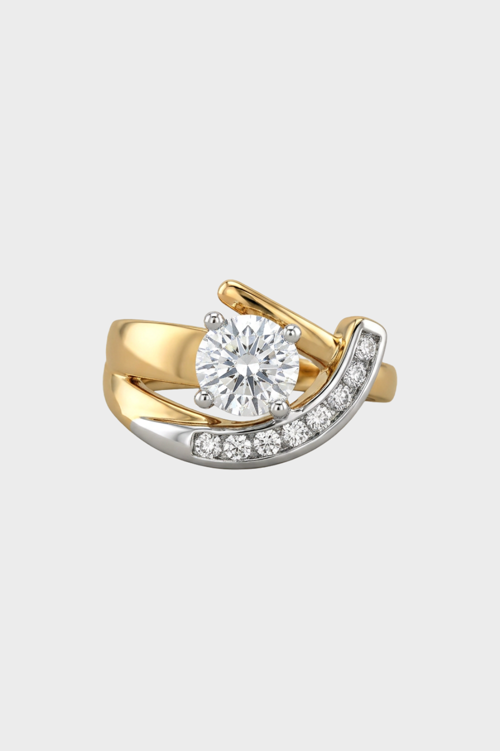 Marceline™ | Irregular Gold, Silver Zirconia Ring