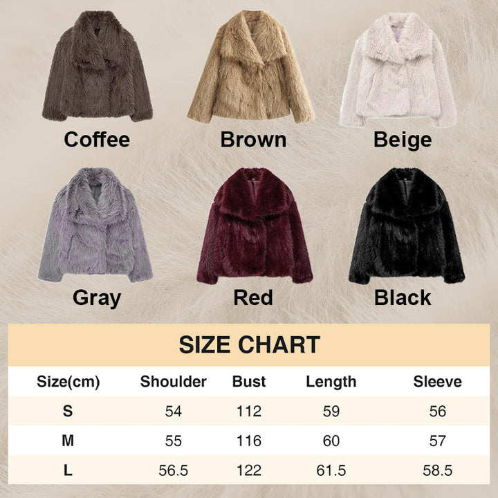 Women's Jacket | Short Fur Jacket with Collar