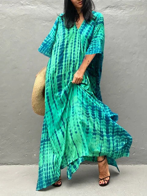 Women’s Caftan Printed Flowing Relaxed Fit Summer Maxi Dress