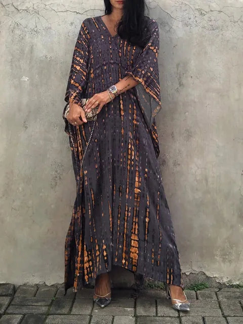 Women’s Caftan Printed Flowing Relaxed Fit Summer Maxi Dress
