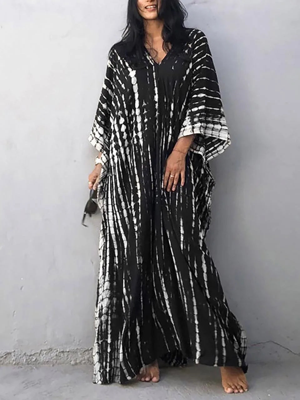 Women’s Caftan Printed Flowing Relaxed Fit Summer Maxi Dress
