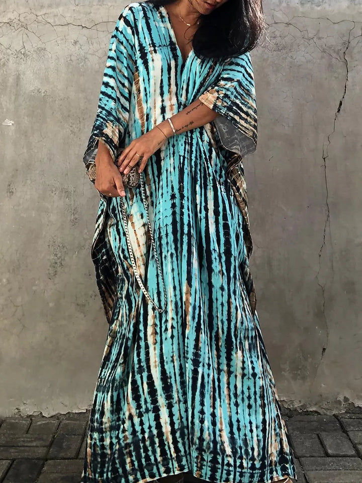Women’s Caftan Printed Flowing Relaxed Fit Summer Maxi Dress