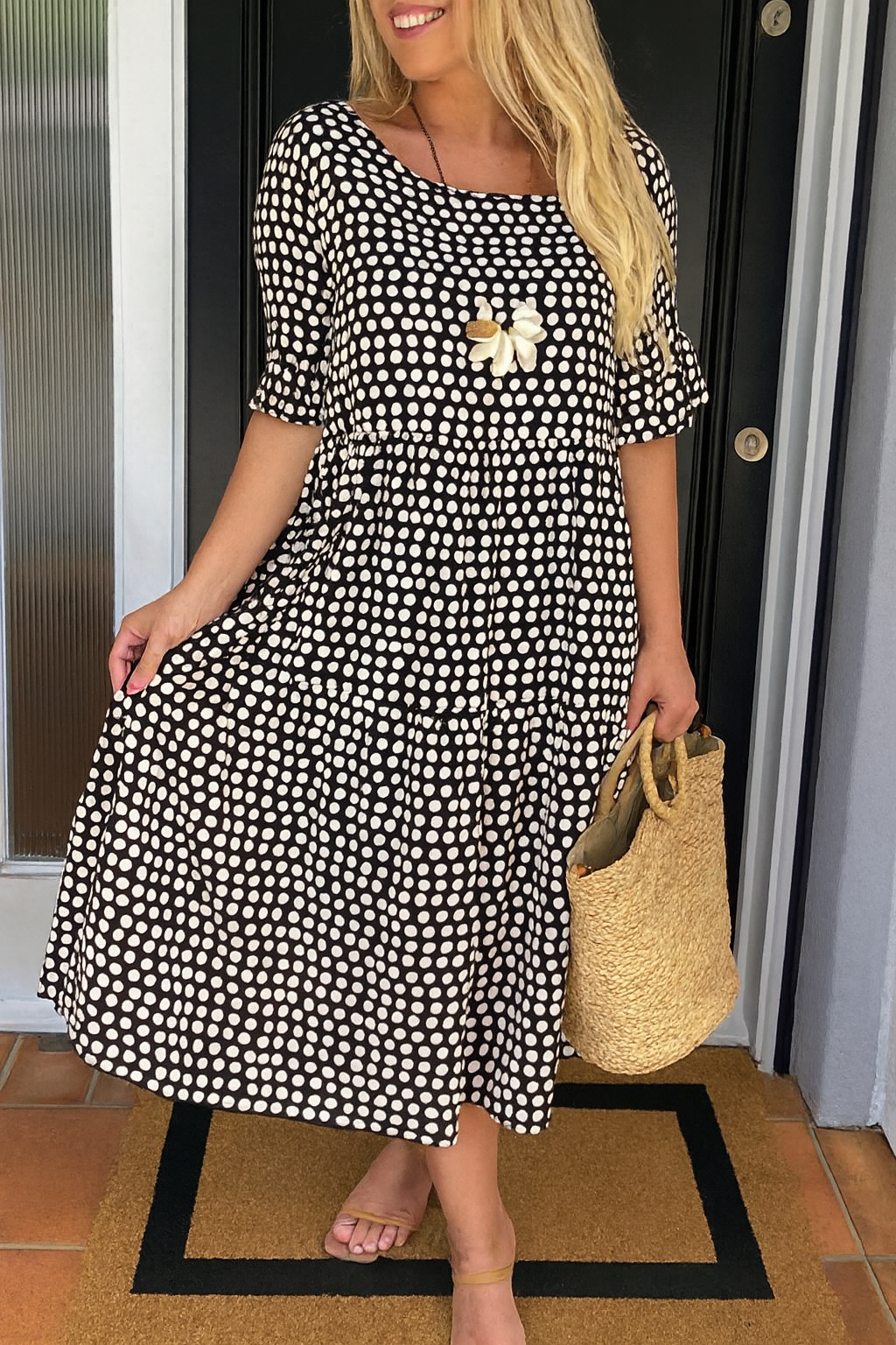 Zara | Short Sleeve Midi Dress