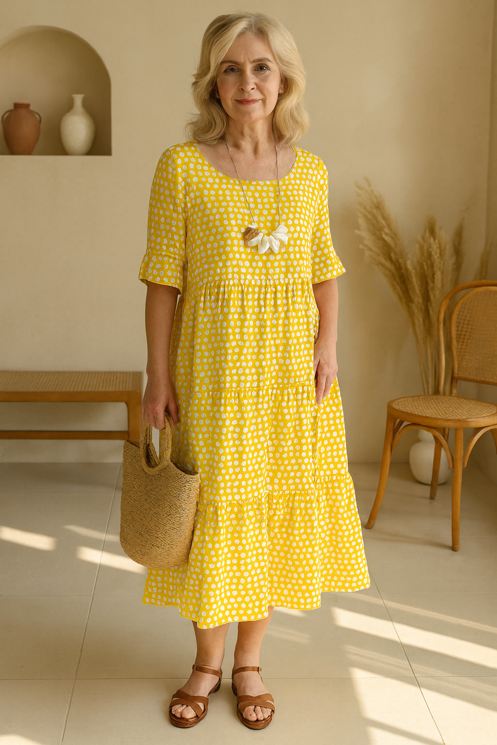 Zara | Short Sleeve Midi Dress