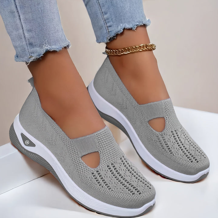 Women's Slip-On Sports Shoes | with Mesh and Thick Sole