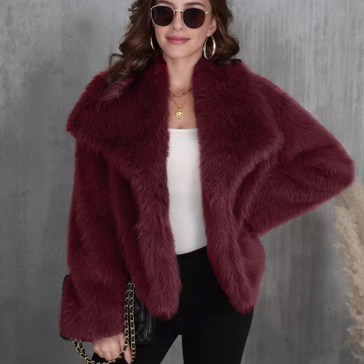 Women's Jacket | Short Fur Jacket with Collar