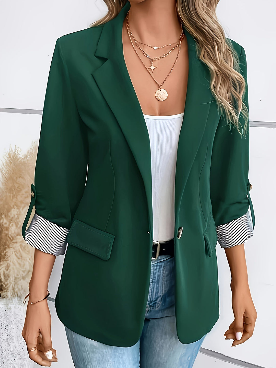 Women’s Casual Roll-Sleeve Blazer