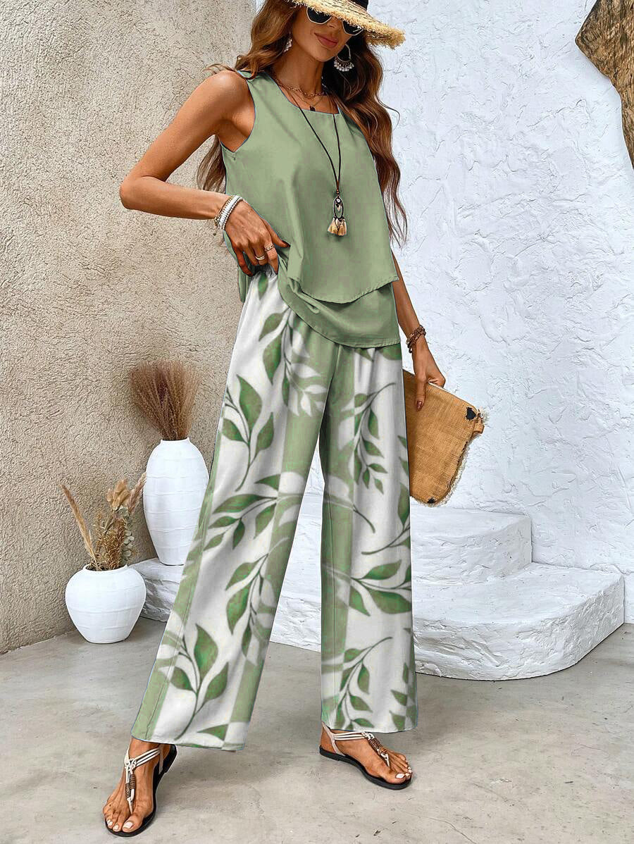 Ratchel | Stylish Women's Set with Printed Top and Matching Pants