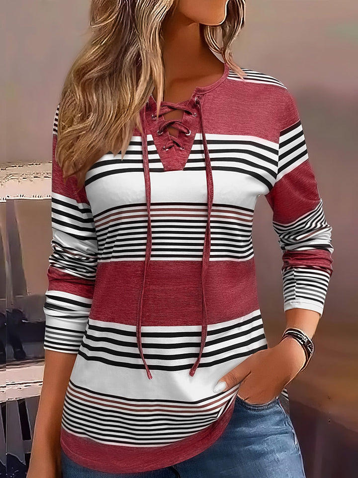 Victoria | Timeless Striped Long Sleeve T-Shirt for Women