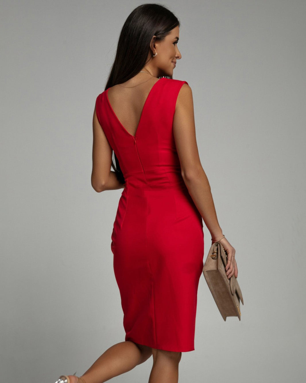 Bretta | Stylish Dress with V-Neck and Sexy Side Slit