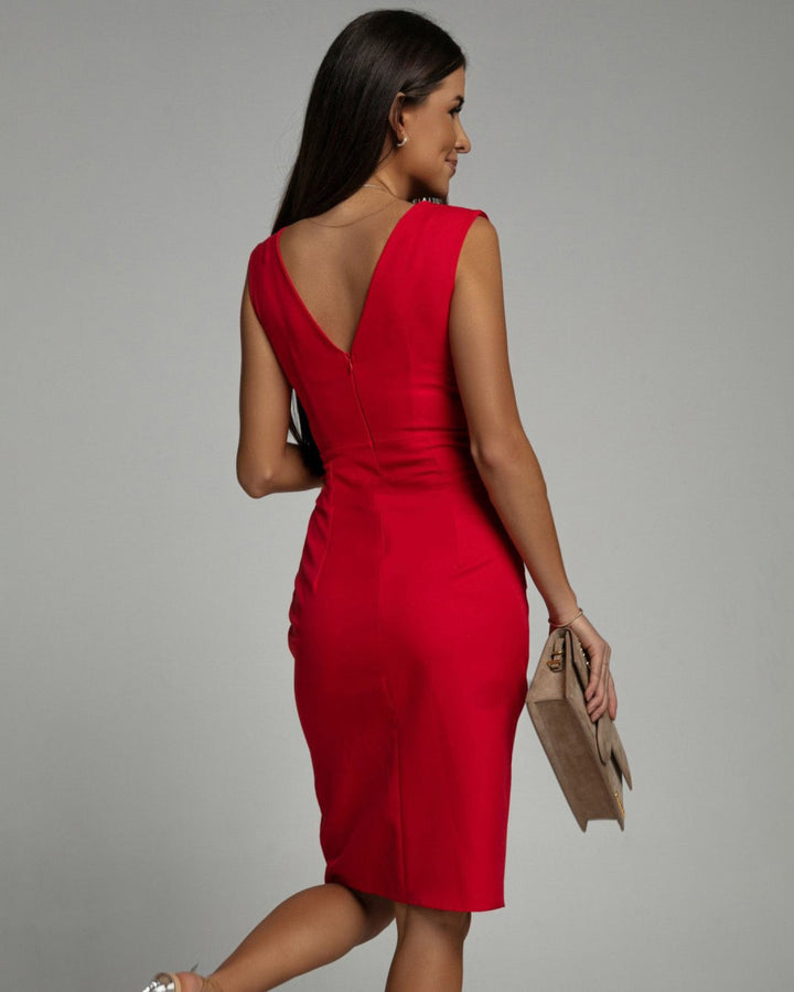 Bretta | Stylish Dress with V-Neck and Sexy Side Slit