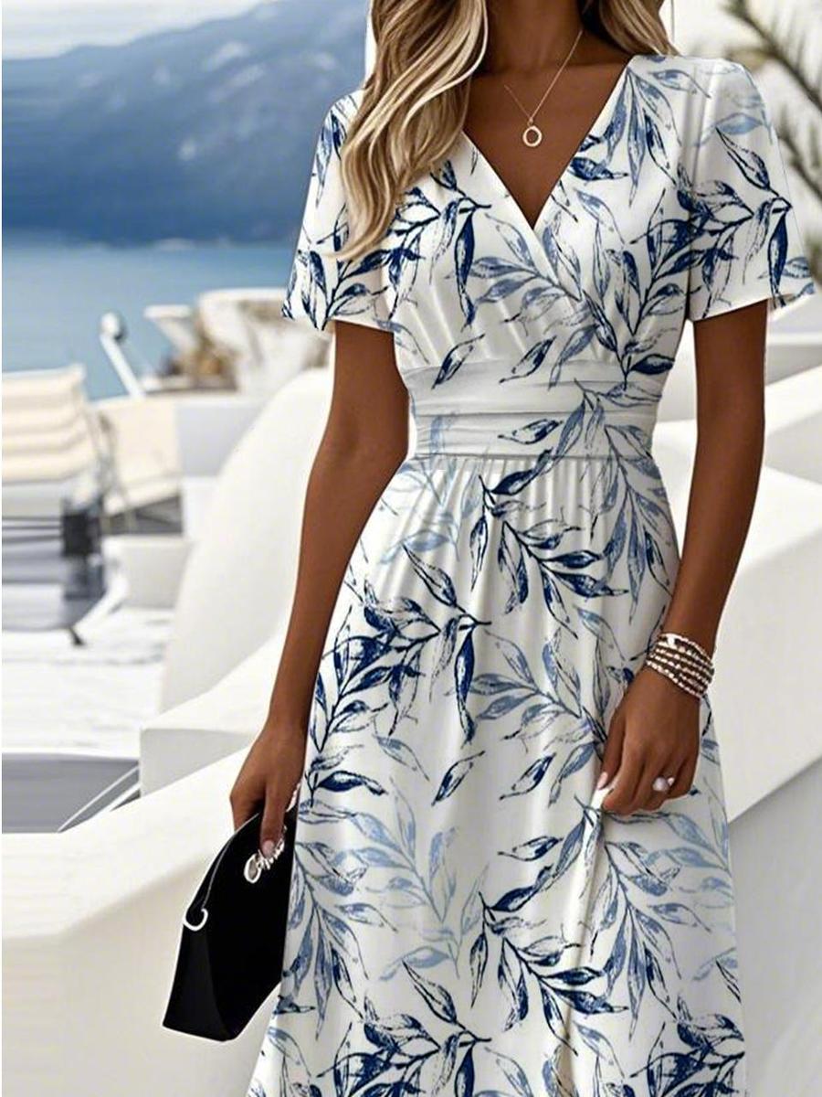 Lilibeth - Midi Dress with Garden Breeze Design