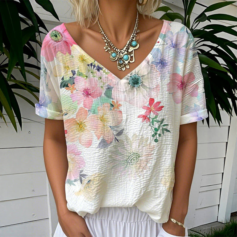 Nela | Casual T-Shirt with Floral Print