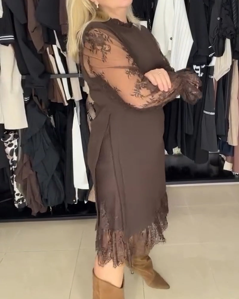 Elegant women's dress | with lace and slit