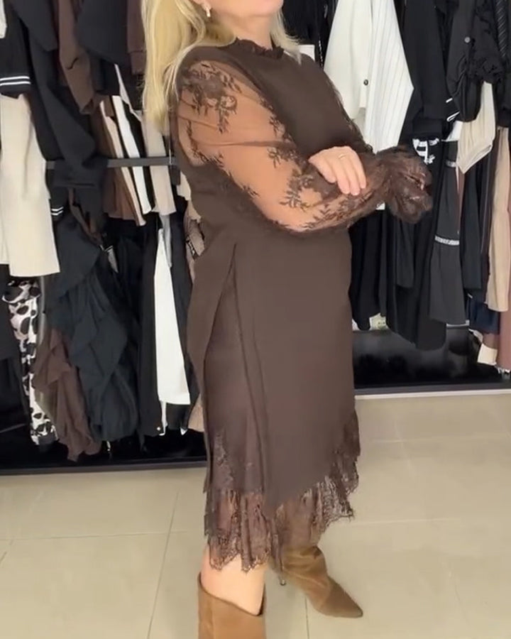 Elegant women's dress | with lace and slit