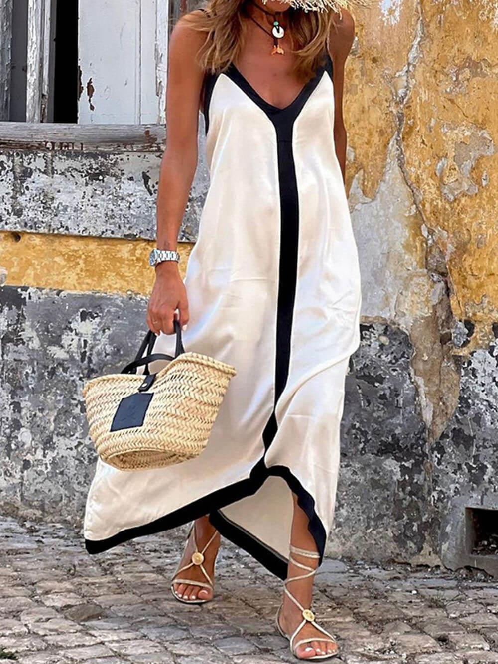 Nancy | Island Style Lavechic Colorblock Midi Dress