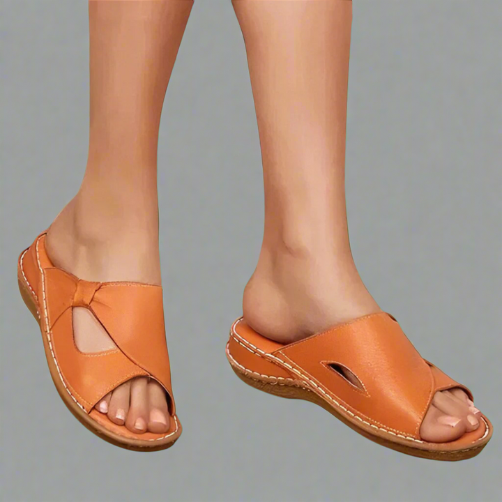 Women’s Comfortable Slip-On Sandals with Open-Toe Design