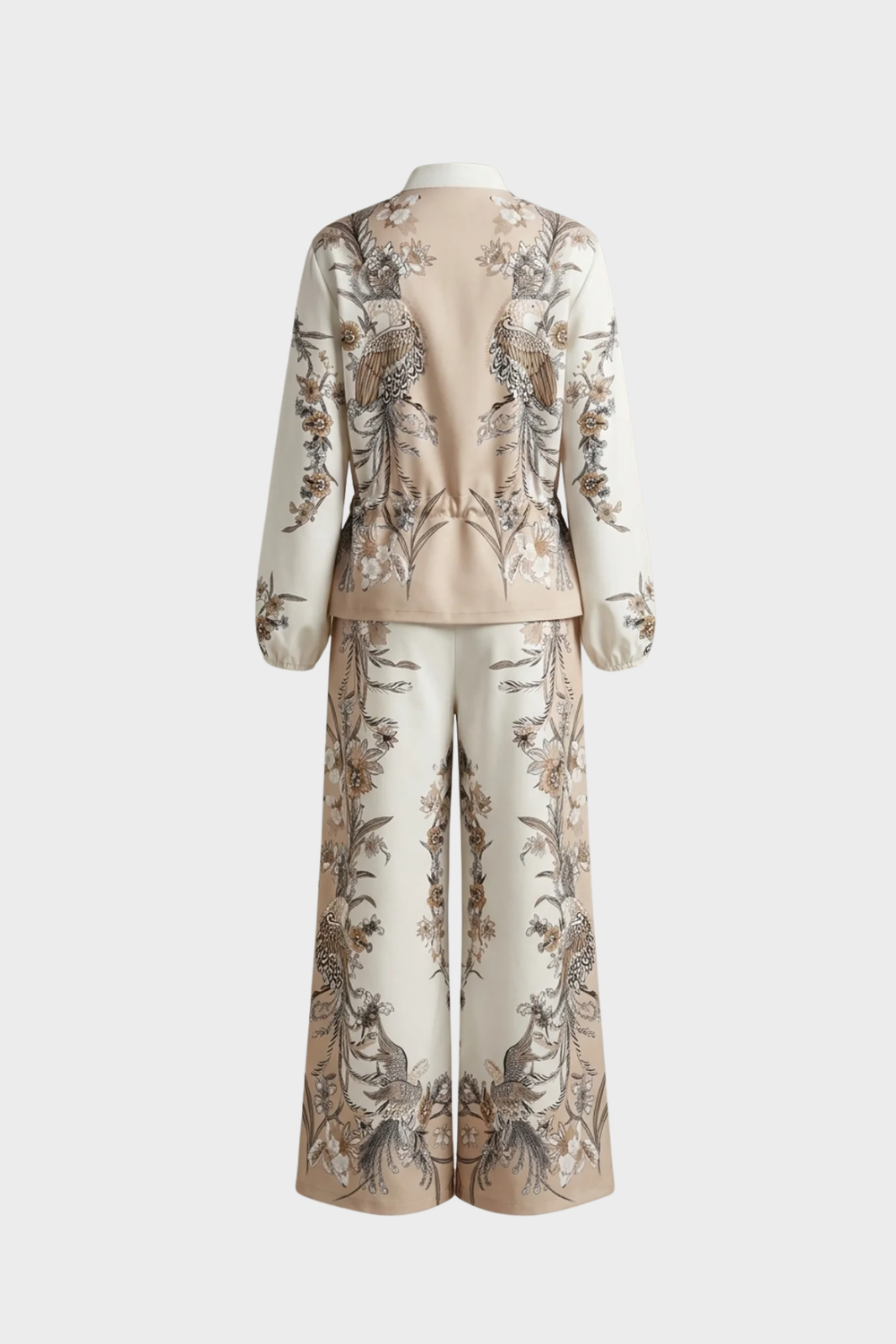 Indie | Zip Front Blouson Top Printed Two Piece Set